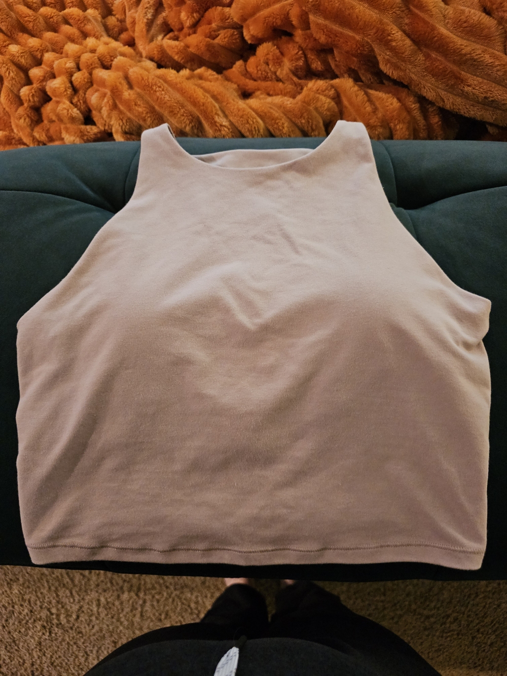 Sleeveless High-Neck Crop Top - Dusty Mauve